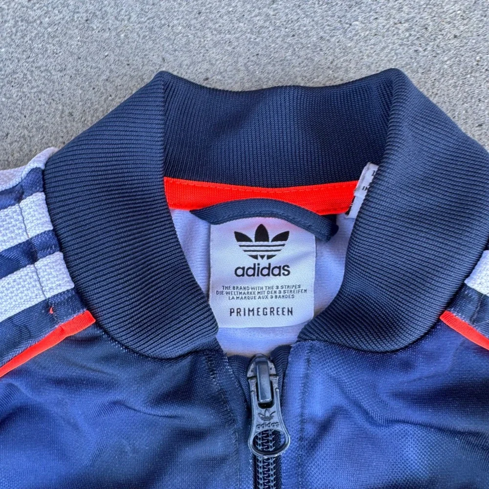 Adidas Originals Kids Navy Tie Dye Primegreen Track Jacket Orange Trefoil Size 6